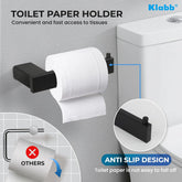 Klabb B58 4-Piece ss304 Bathroom Hardware Accessory Set with 24" Towel Bar -Matte Black